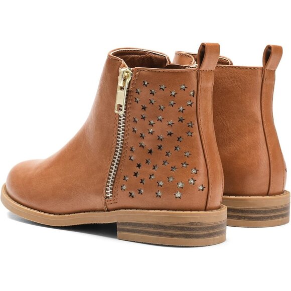 Dream Pairs Ankle Boot Women Tan Polyurethane Zipper Low Heels Toddler - Picture 4 of 7